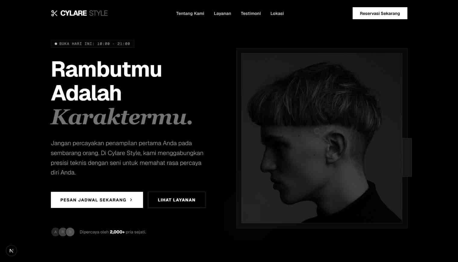 Contoh Website Barbershop